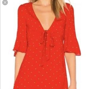 Free people all yours red a line mini dress